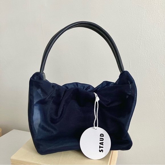 STAUD Handbags - STAUD Navy Felix (Mesh) Bag NWT
